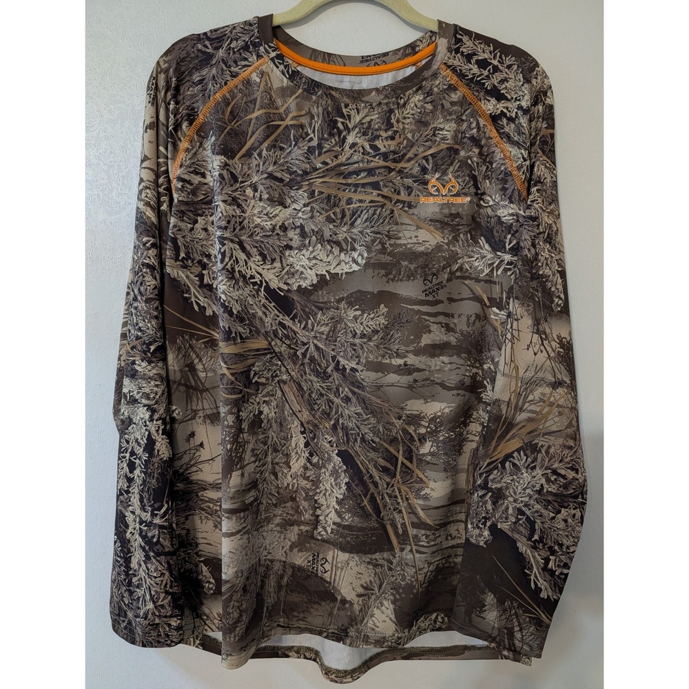 Realtree MAX-1 XT Camo Long Sleeve Shirt Mens 38/40 No Fly Zone Insect Repellent